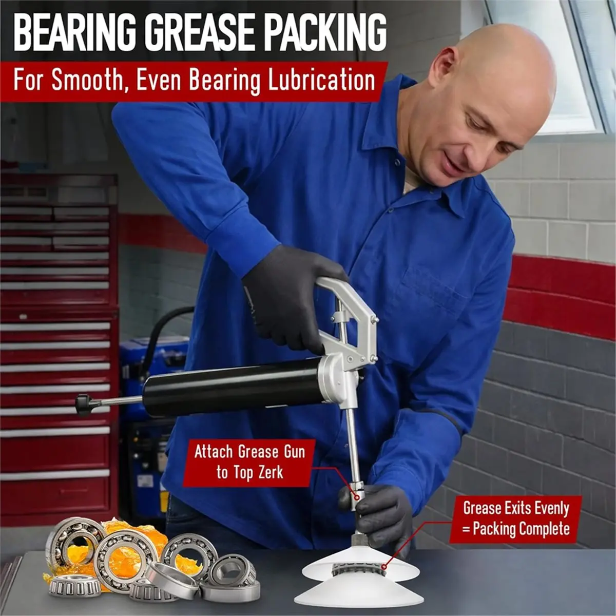 【CYBER MONDAY】Seal Puller Tool & Bearing Packer Kit, for Wheel Hub Lubricant Filling and Gasket Removal Automotive Repair(Classi