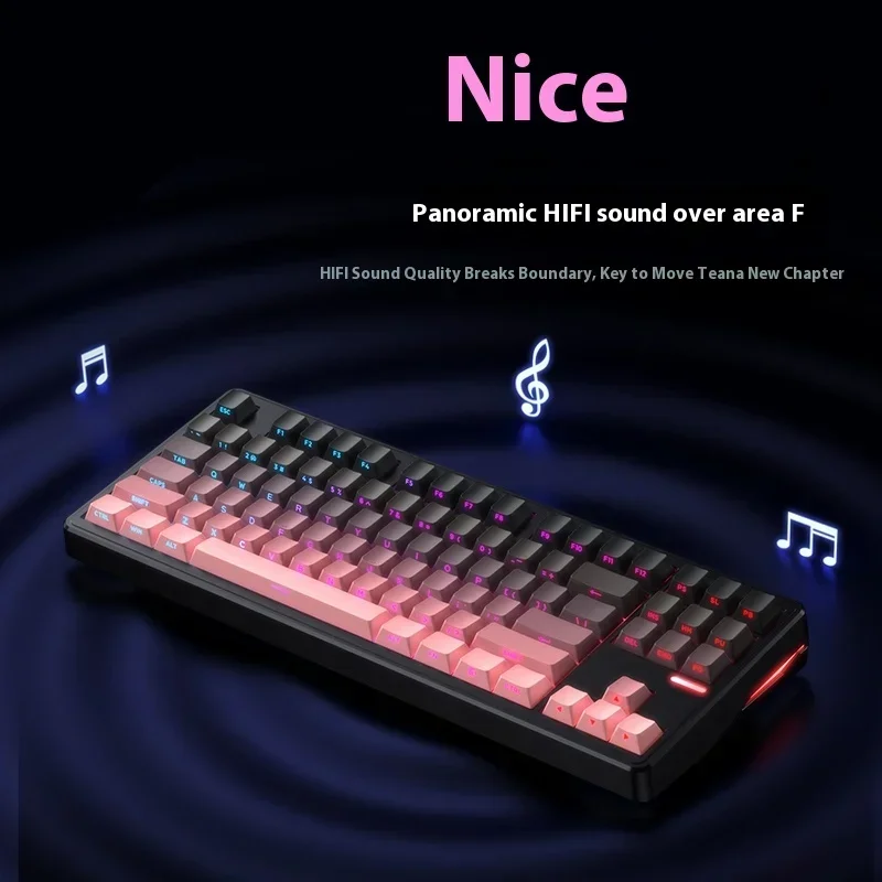 Riccks RS8 V2 لوحة المفاتيح الميكانيكية اللاسلكية بلوتوث 2.4G السلكية 8000mAh RGB Hotswap عدم الاتصال دعم QMK لوحة المفاتيح لعبة الكمبيوتر