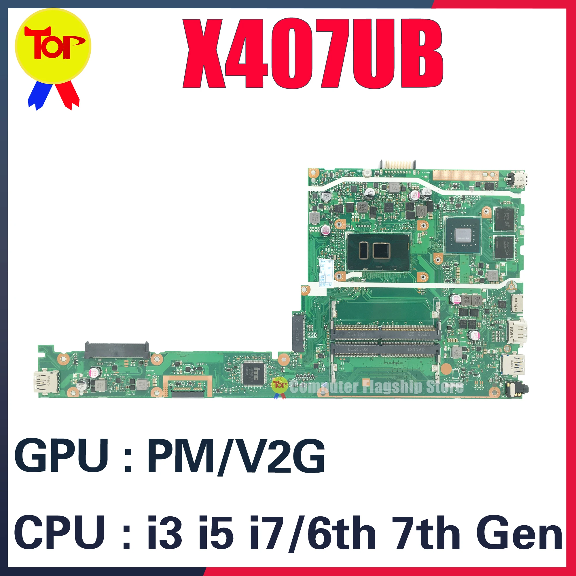 

X407UA Mainboard For ASUS X407 X407U X407UF X407UB A407UB A407UA A407UF F407UF F407UA F407UB Laptop Motherboard i3 i5 i7