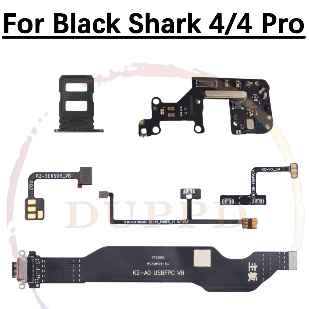 SIM Card Signal Small Board For Xiaomi Black Shark 4 4S Pro Light Proximity Fingerprint Sensor Off On Charging Port Flex Cable
