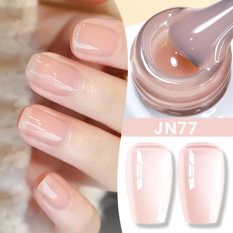 BORN PRETTY Jelly Nude Gel Nail Polish 10ml Sheer Rose Pink Translucent Gel Polish for Nails DIY Manicure and Pedicure at Home