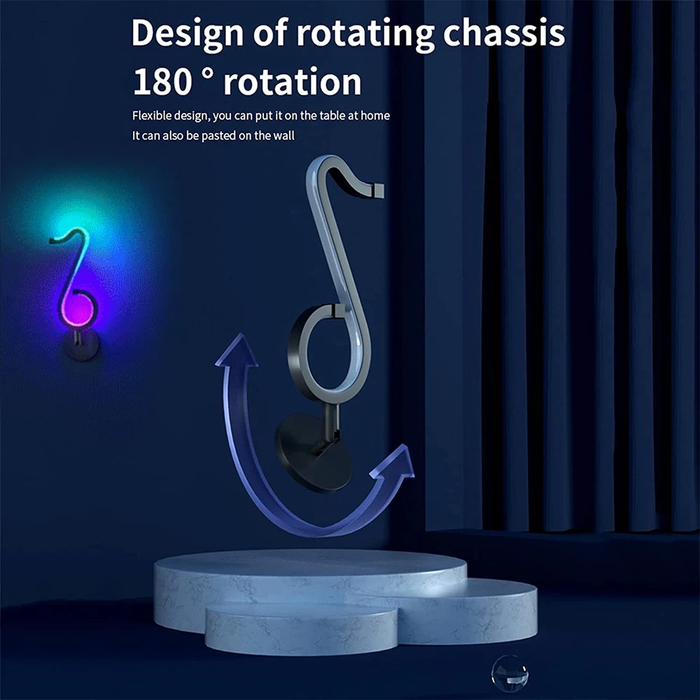Lampada da notte a LED APP Console applique da parete a 180 ° RGB rotante sala da gioco camera da letto festa Tiktok trasmissione Live atmosfera luce