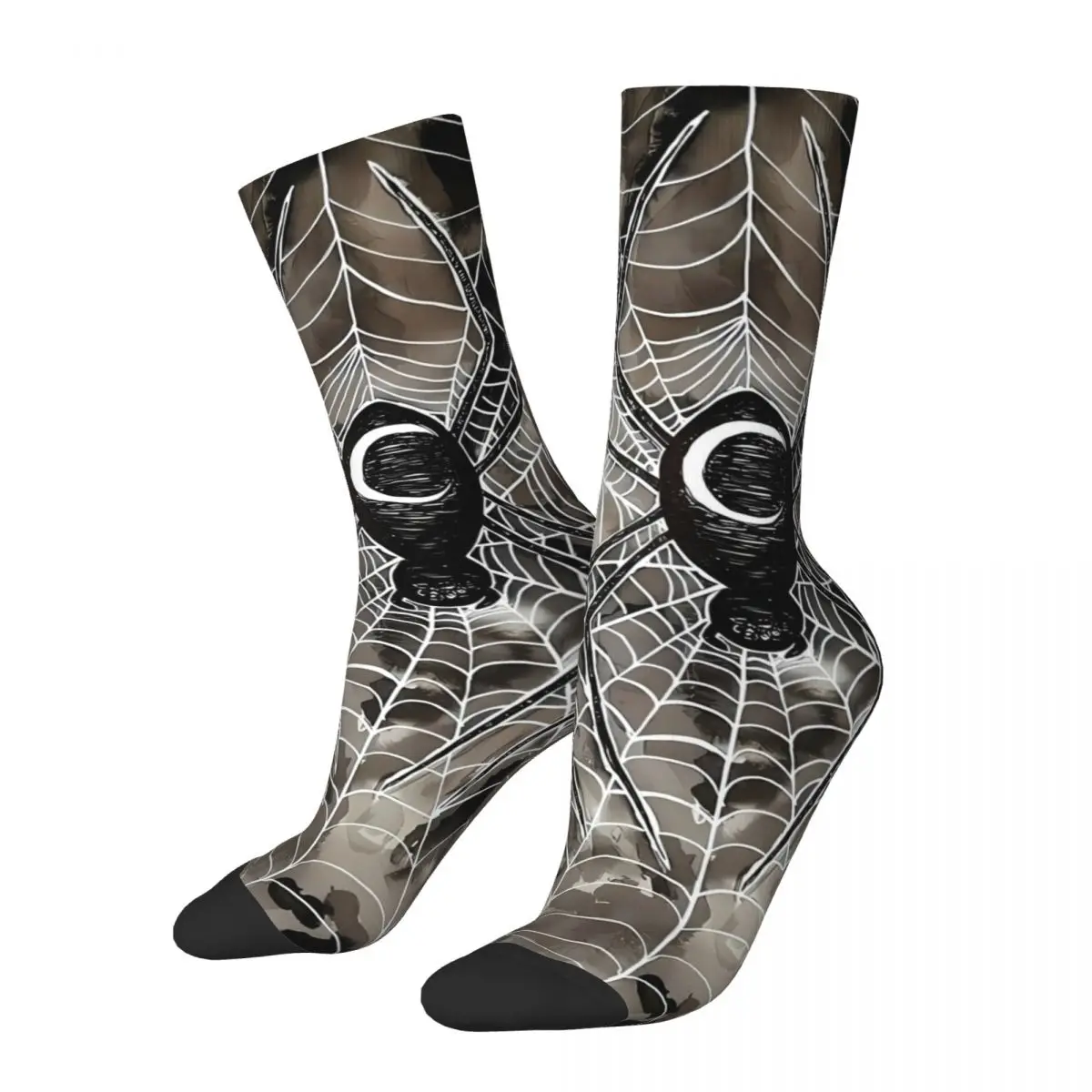 Funny Crazy Sock for Men The Weaver Original Vintage Spider Web Animal Quality Pattern Printed Crew Sock Novelty Gift