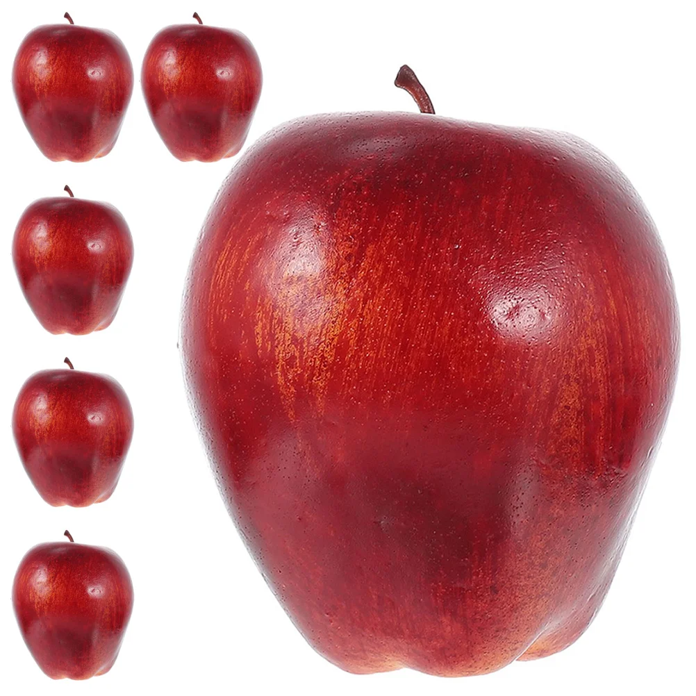 

6 Pcs Christmas Simulation Fruit Model Child Mini Toys Faux High Density Foam Apples Models