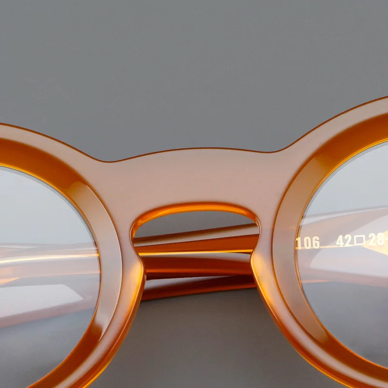 VCKA Runde Acetat-Myopie, Anti-Blau, Verfärben, Brille, Vintage-Stil, für Herren, verschreibungspflichtige Intensivierung, individuelle Optik, Brillen – 0,50 bis -10 – Detail 14