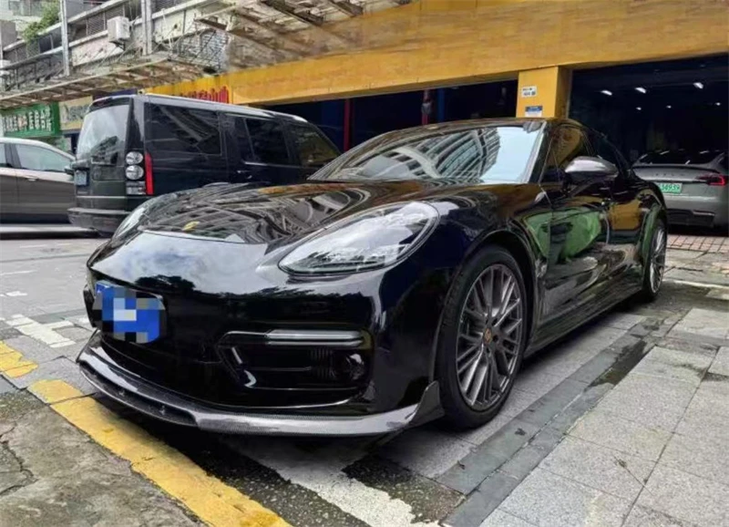 Untuk Porsche Panamera Turbo 2017 2018 2019 2020 2021 2022 2023 ReaI Kit Spoiler Bibir Bumper Depan Serat Karbon