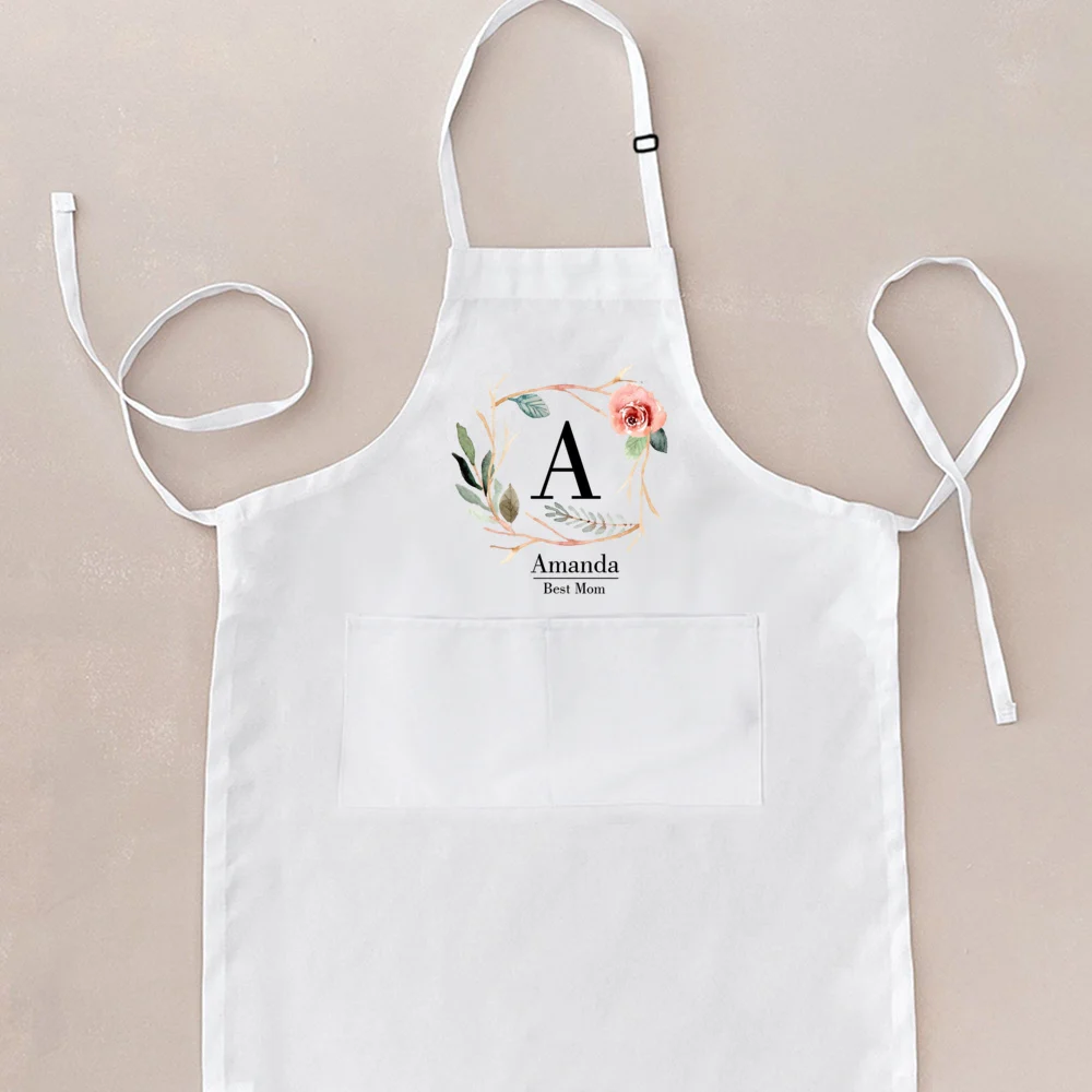 Custom Kitchen Cooking Apron Personalized Name Baking Apron Christmas Gift for Mama Chef Birthday Gift for Mom