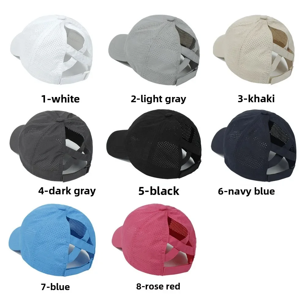 

2026 New Women Ponytail Baseball Cap European American Style Breathable Mesh Outdoor Sports Duckbill Hat Sun Protection Cap