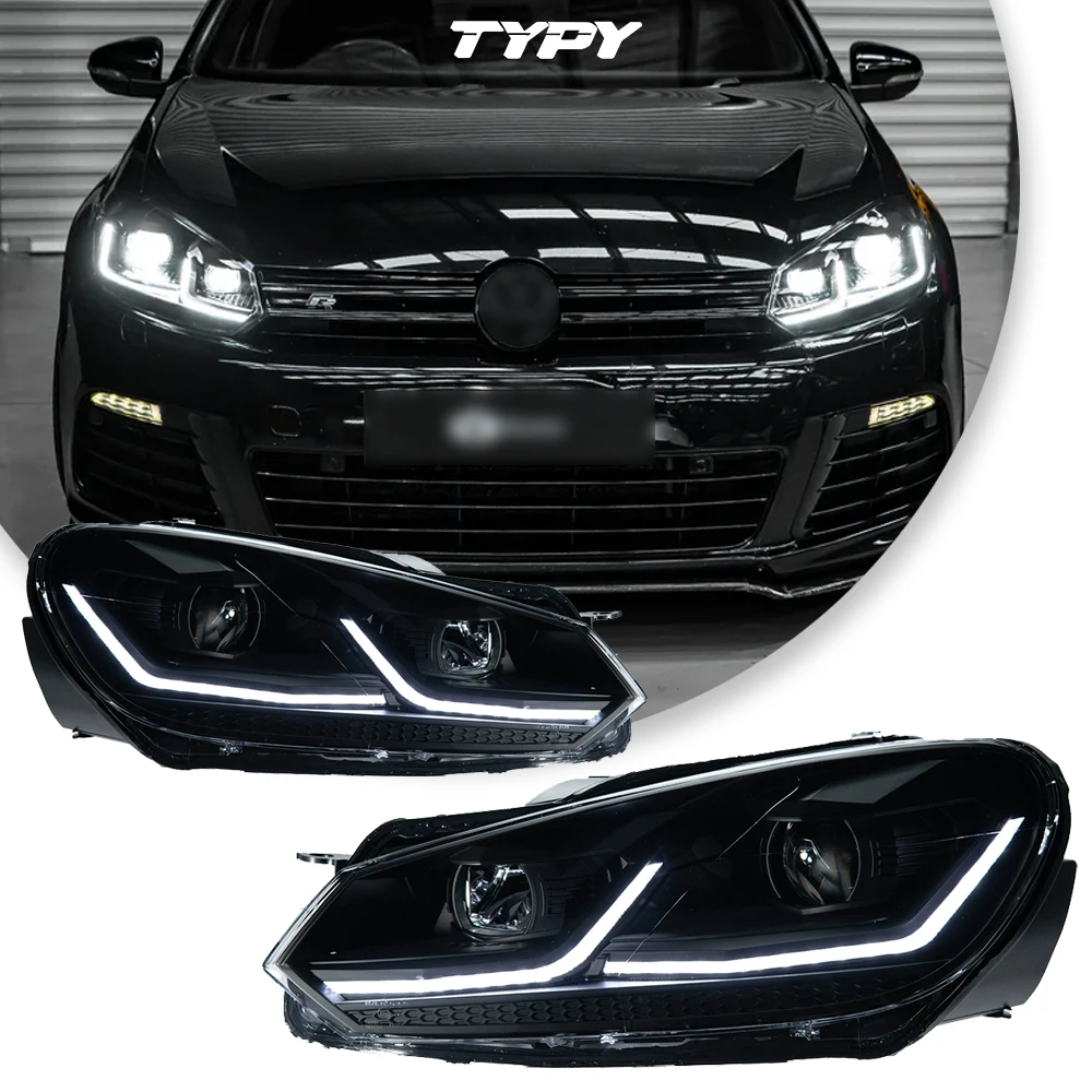 Feux de voiture pour VW Golf 6 phare Mk6 2009-2012 LED projecteur lampe frontale feux de jour accessoires automobiles