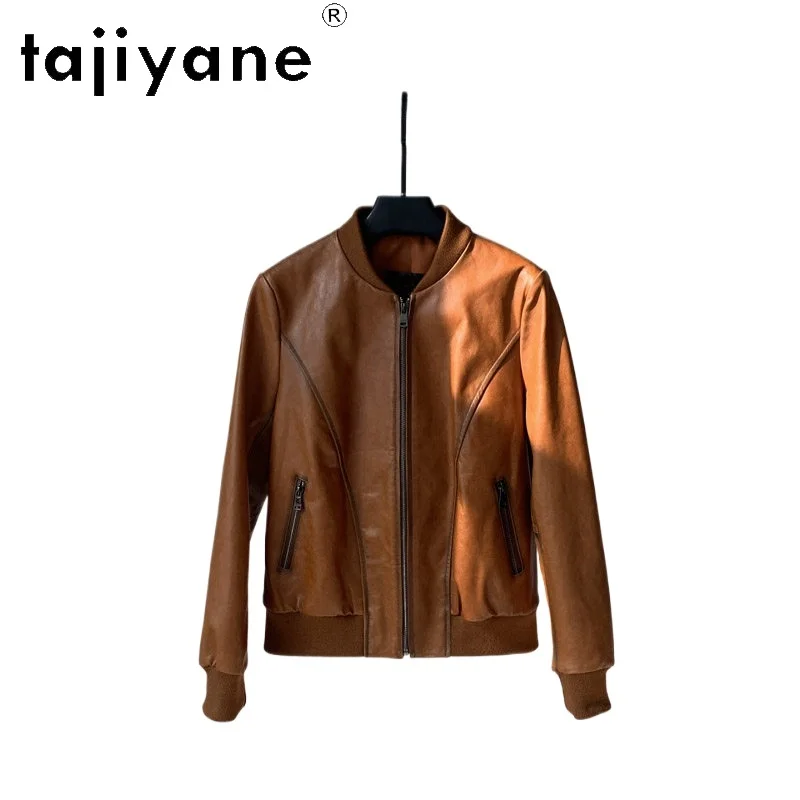 

TAJIYANE Oil Waxed Sheepskin Real Leather Jacket Woman Fashion Short Autumn Jackets Retro Casual Coat Women Clothing 2026 casaco
