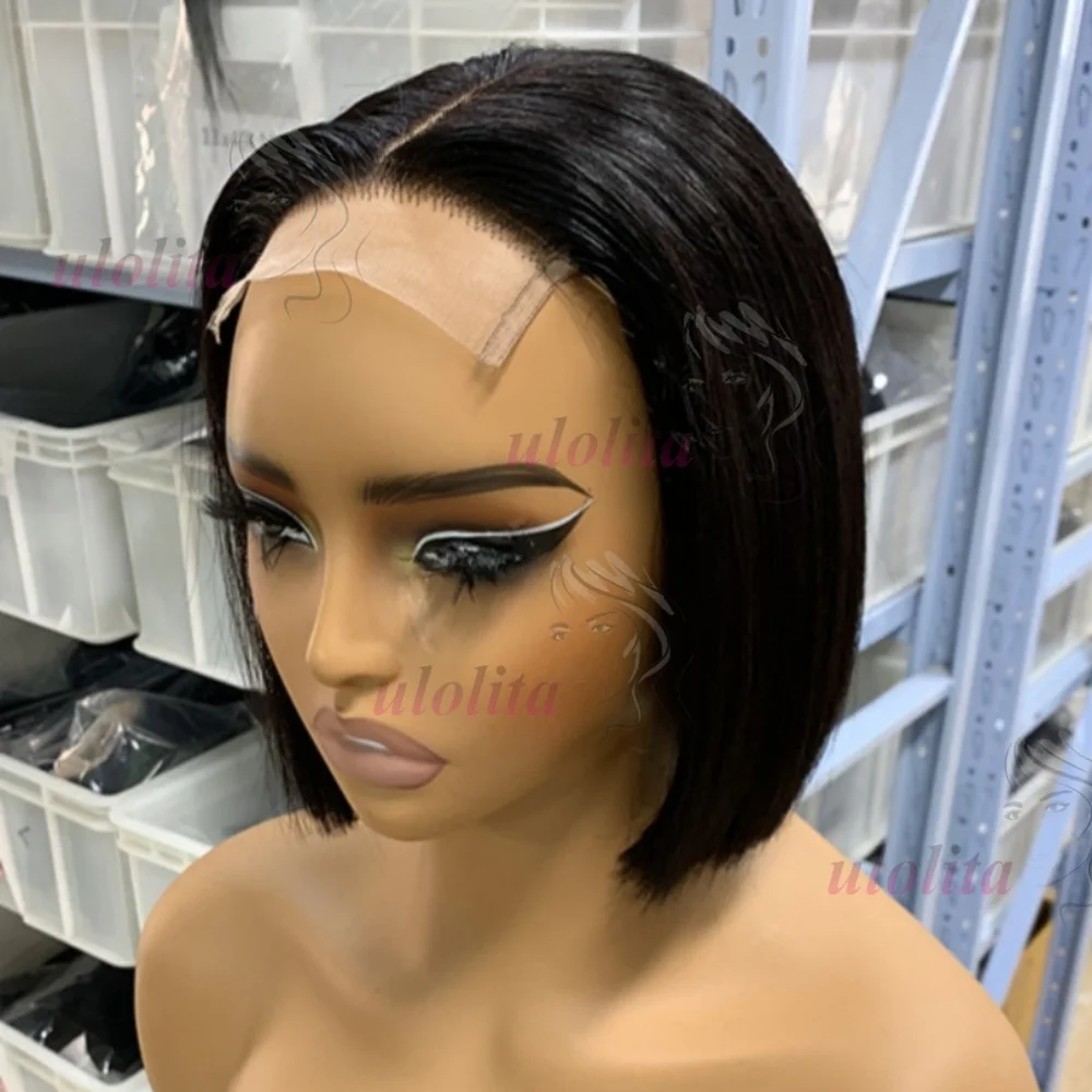 Super Double Drawn BOB Glueless Bone Straight Vietnamesische Haarperücken 8 Zoll 13x4 Lace Frontal Perücke 2x6 4x4 5x5 Closure Perücke – Detail 8