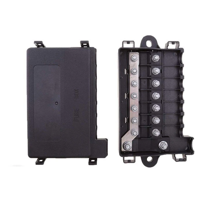 7 Way Heavy-Duty Distribution Fuse Box Multi-Circuit Fuse Box Suitable For Large Medium-Sized Fuses In 12/24-Volt Systems