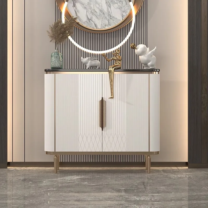 Light luxury porch cabinet Modern simple living room 1 meter into the entrance hall Marble locker American dining side cabinet