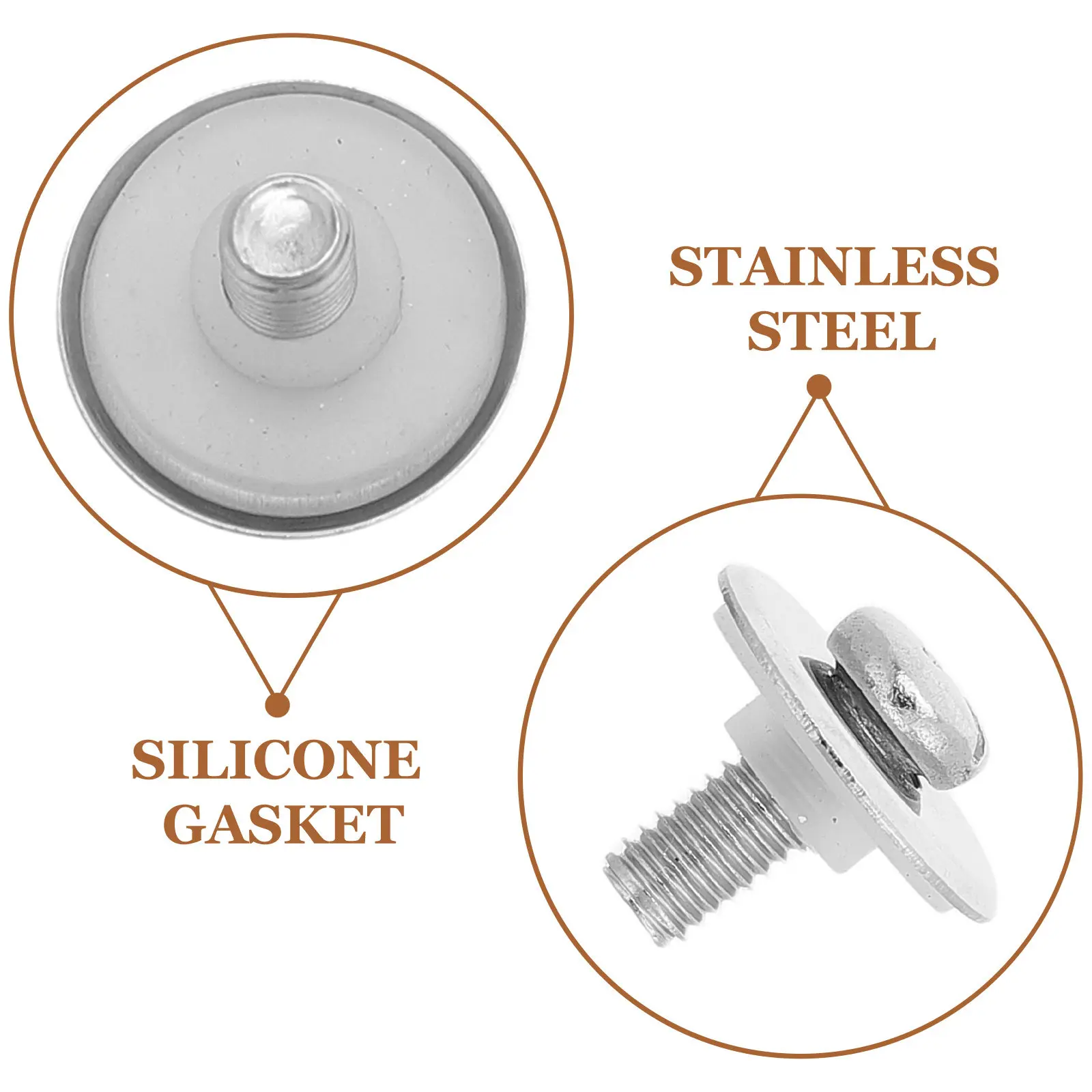 20Set Universal Pot Lid Handle Screws M5x12mm Stainless Steel Silicone Gasket Pot Lid Knob Fasteners Kitchen Cookware