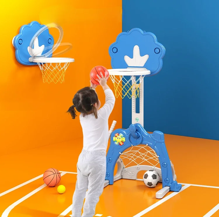 Basketball rack dual-purpose adjustable indoor baby boy toy football home children's basketball frame shooting rack