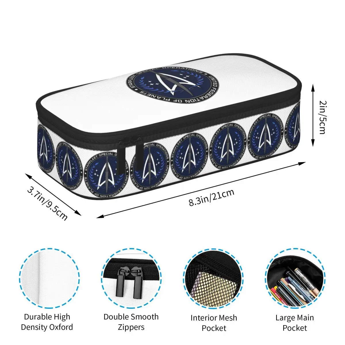 Star Treks Science Fiction TV Series Pencil Case Pen Holder Storage Stationery Supplies Large Storage Pen Box Pencil Bag