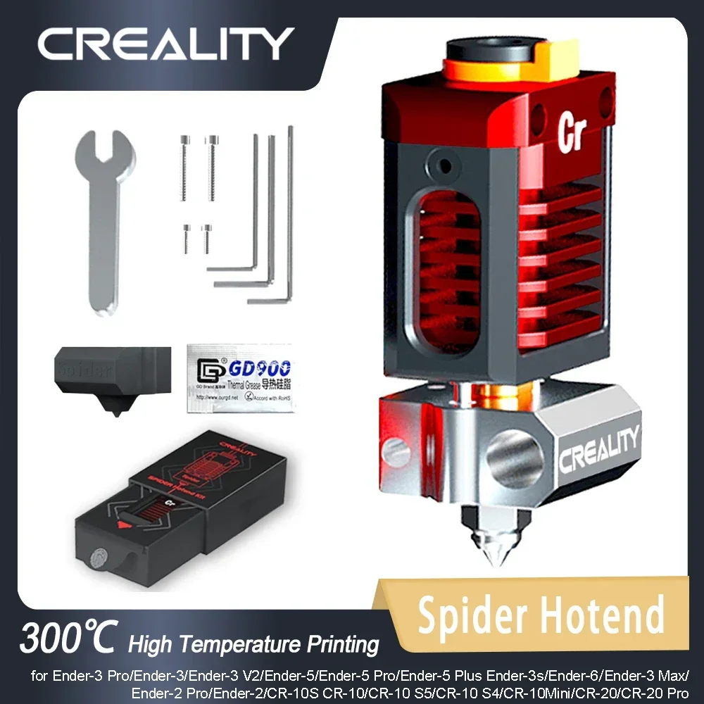 CREALITY 3D Printer Spider High Temperature Hotend 300℃ All Metal Design Fast Heat Dissipation for Ender/CR series