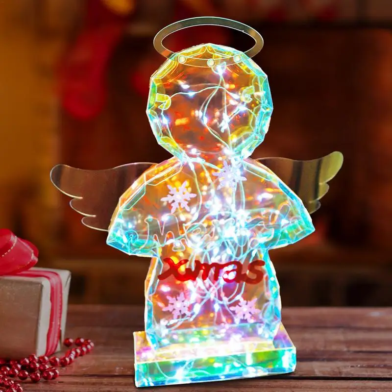 

Christmas Tree Decorations Crystal Prism Rainbow Angel Light Prismatic Angel Halloween Light Up Rainbow Angel Christmas Decorati