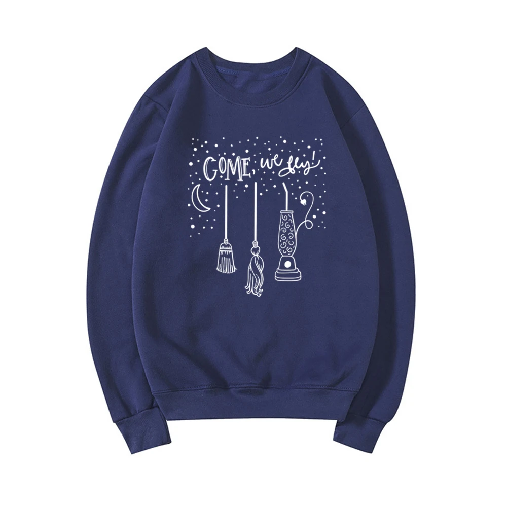 Come We Fly Sweater Halloween Crewneck Sweatshirt Sanderson Sisters Hoodie Pullover Fall Sweatshirts Women Halloween Witches Top