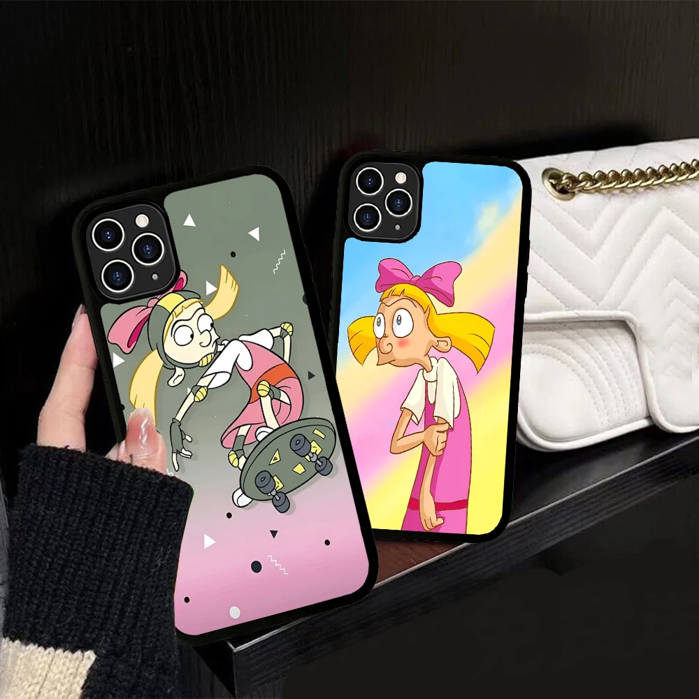 H-Hey A-Arnold H-Helga Cute Funny Cartoon Phone Case Silicone PC+TPU For For IPhone 11 12 13 14 15 16 Plus Pro Max Cover