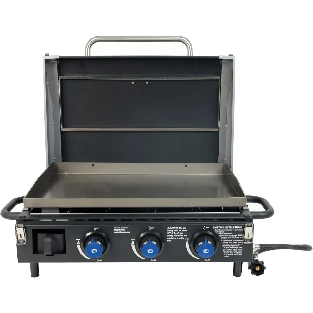 

Griddle Gas Grill & Griddle for Backyard Cooking and Camping, Portable Tabletop Grill