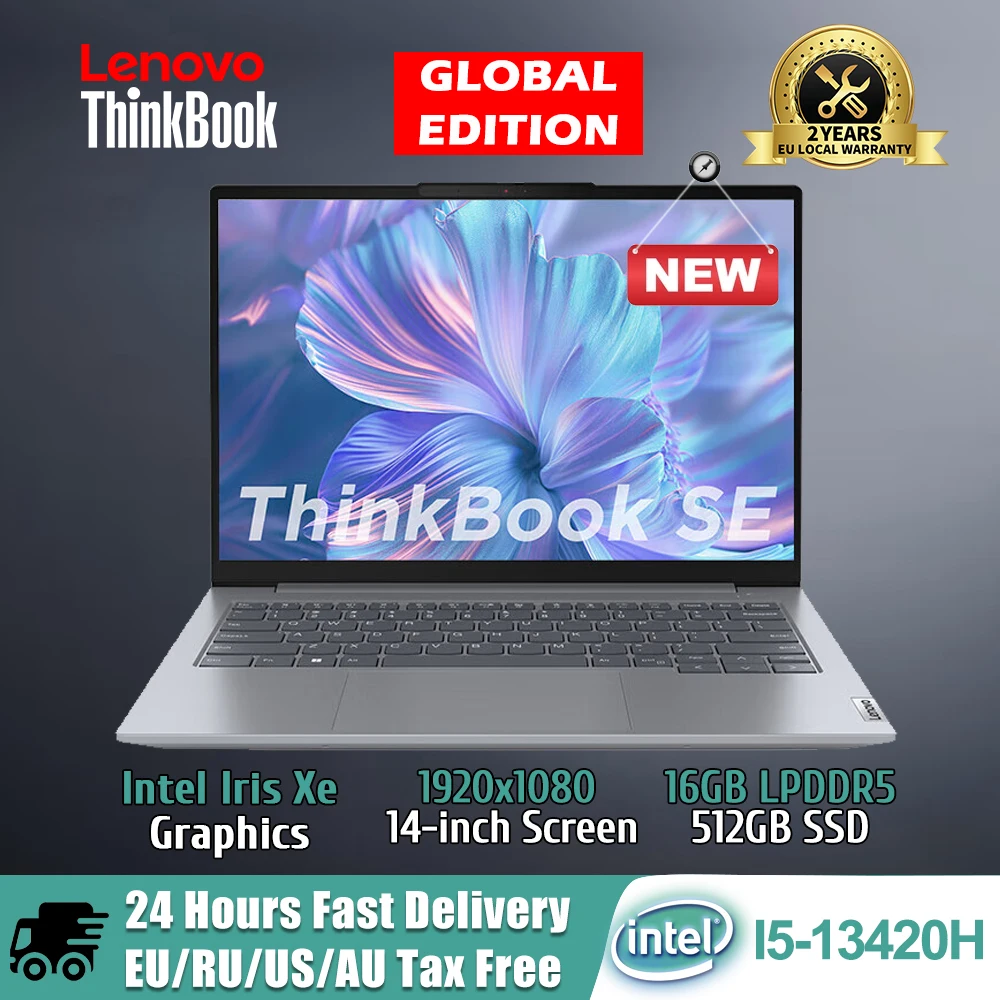 Тонкий ноутбук Lenovo ThinkBook 14 SE 2024 Intel Core I5-13420H RAM 16G 512G/1T SSD 14-дюймовый FHD 100% экран sRGB для ноутбука