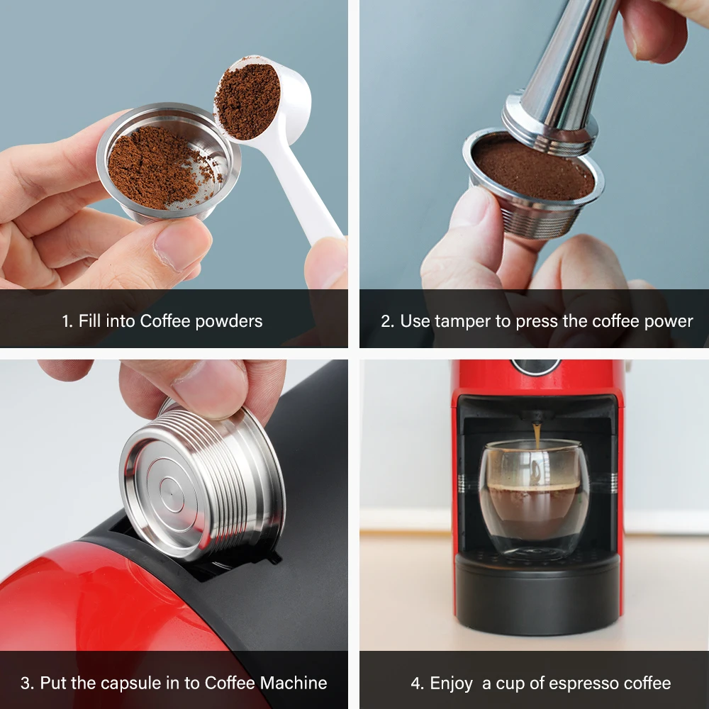 Cápsula de café reusável para lavazza mio filtros de café de aço inoxidável para lavazza a modo mio máquina pod