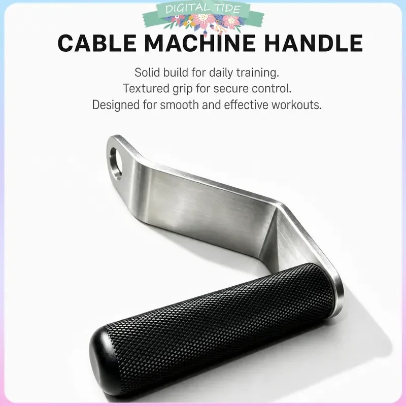 GRPX L-Shaped Cable Machine Handles Pair Single-Hand Lat Pull down Fitness Training Accessories for Gym