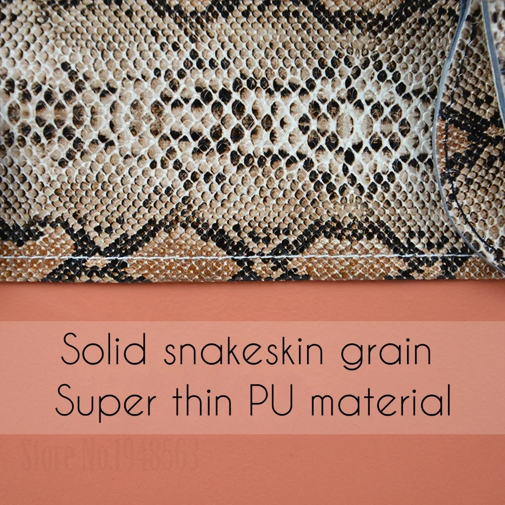 TANQU New Faux Solid Snakeskin Grain PU Leather Trim Decoration for Classic Mini Obag O Bag Serpentine Trims for  Spring season