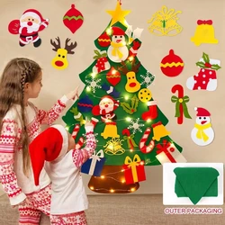 DIY Vilt Kerstboom met Licht Kerst Decor voor Thuis 2024 Navidad Kerst Ornamenten Xmas Natal Noel Geschenken Nieuwjaar 2025