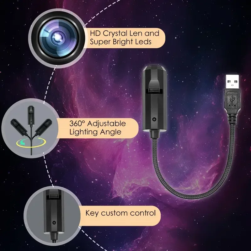 USB Потолочный проектор Луны и Земли Атмосфера Свет Звездное Небо Лампа Ночник Романтическое Украшение Спальни Галактический Проектор