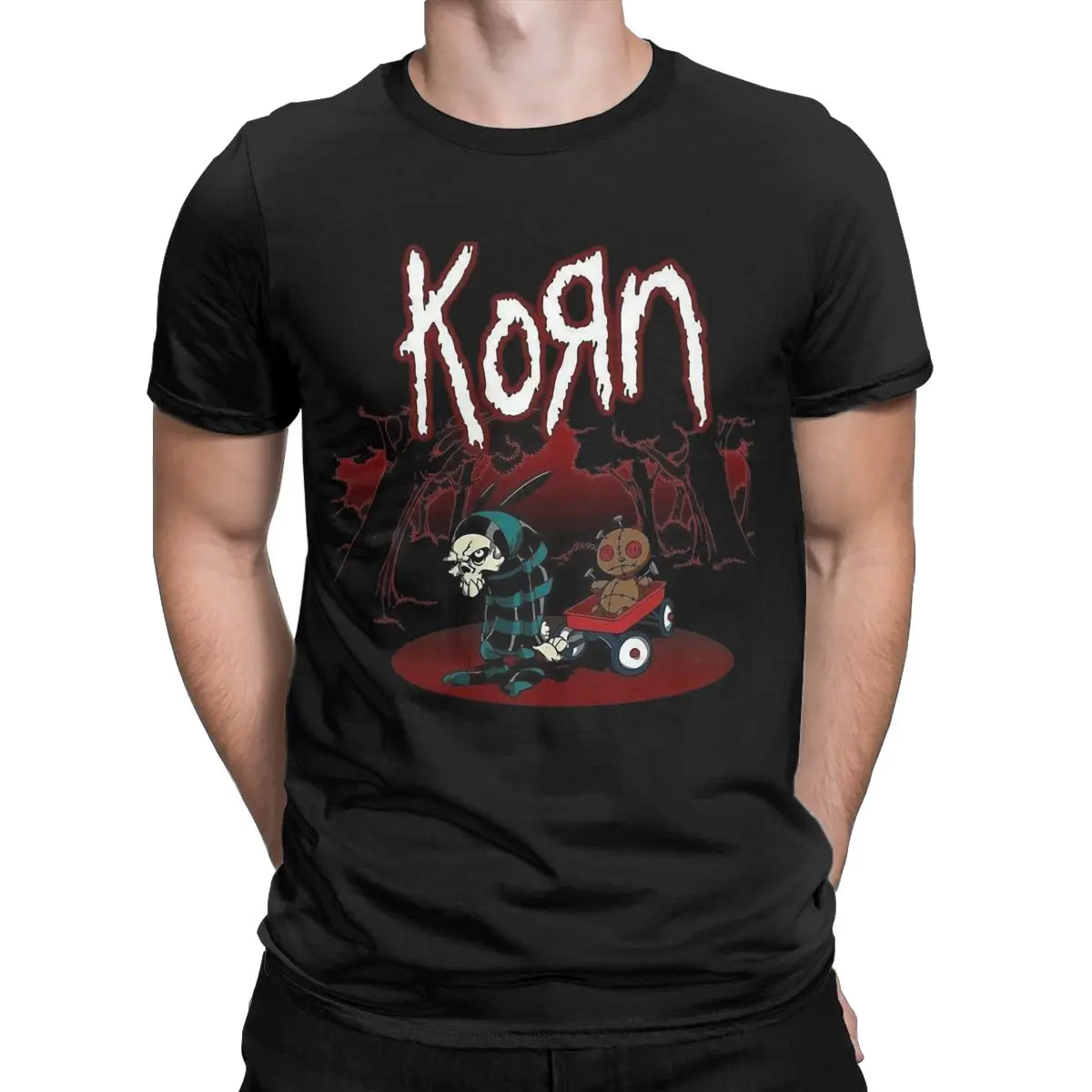 Korn Band Rock T-Shirts Men Casual 100% Cotton Tees O Neck Short Sleeve T Shirts Summer Clothing