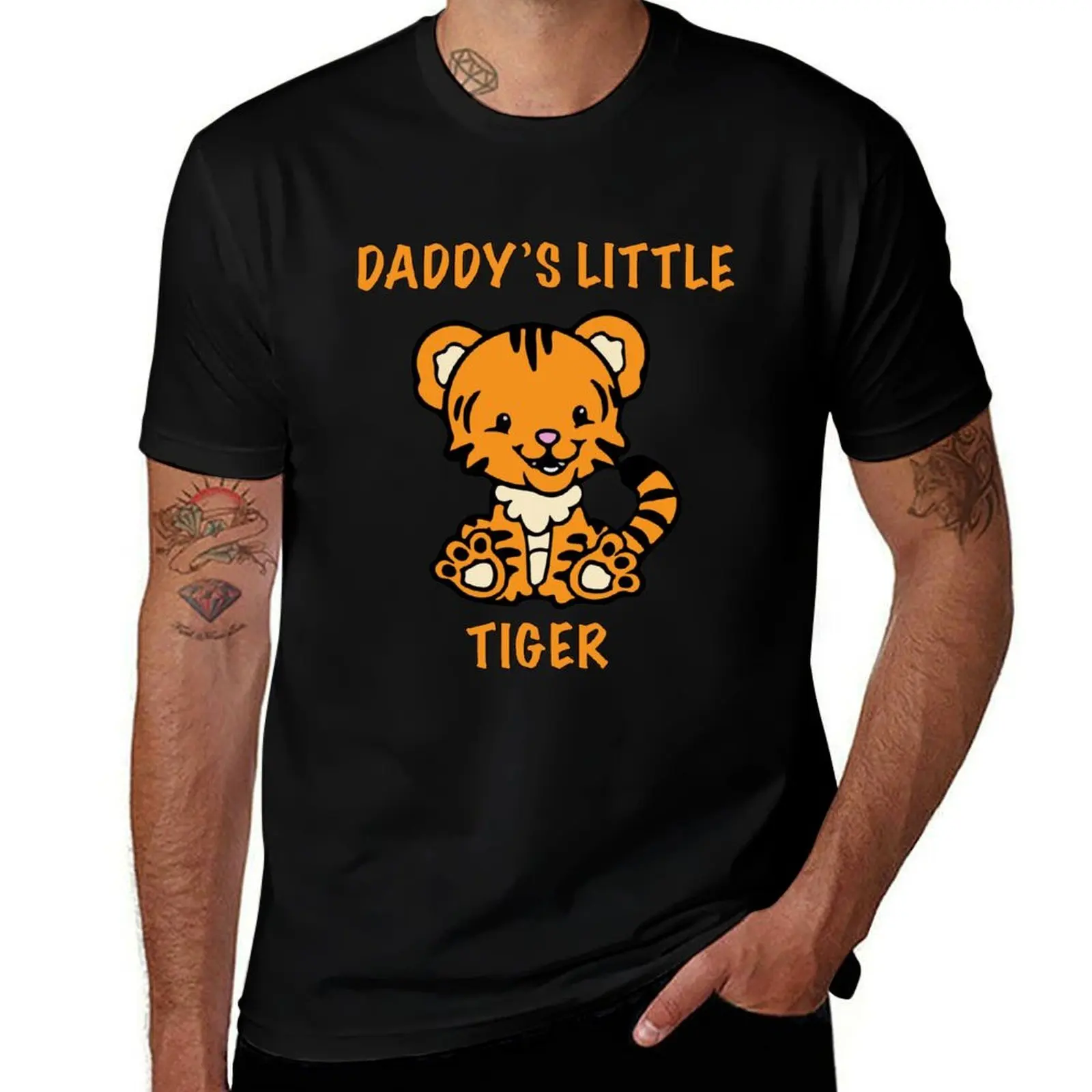 Daddy's Little Tiger Cub T-Shirt Relaxed Fit Casual Short Sleeve Top T-Shirt