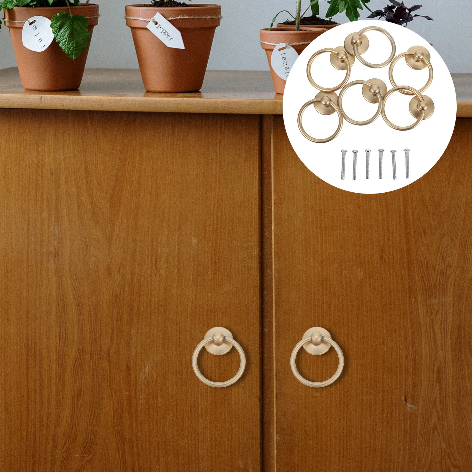 

6Pcs Vintage Drawer Pulls Metal Round Handles Retro Style Wardrobe Drawer Dresser Cabinet Furniture Zinc Alloy Durable