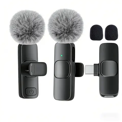 Type-C Port Professional Wireless Lavalier Microphone for Smartphones, Computers and Cameras, Plug and Play