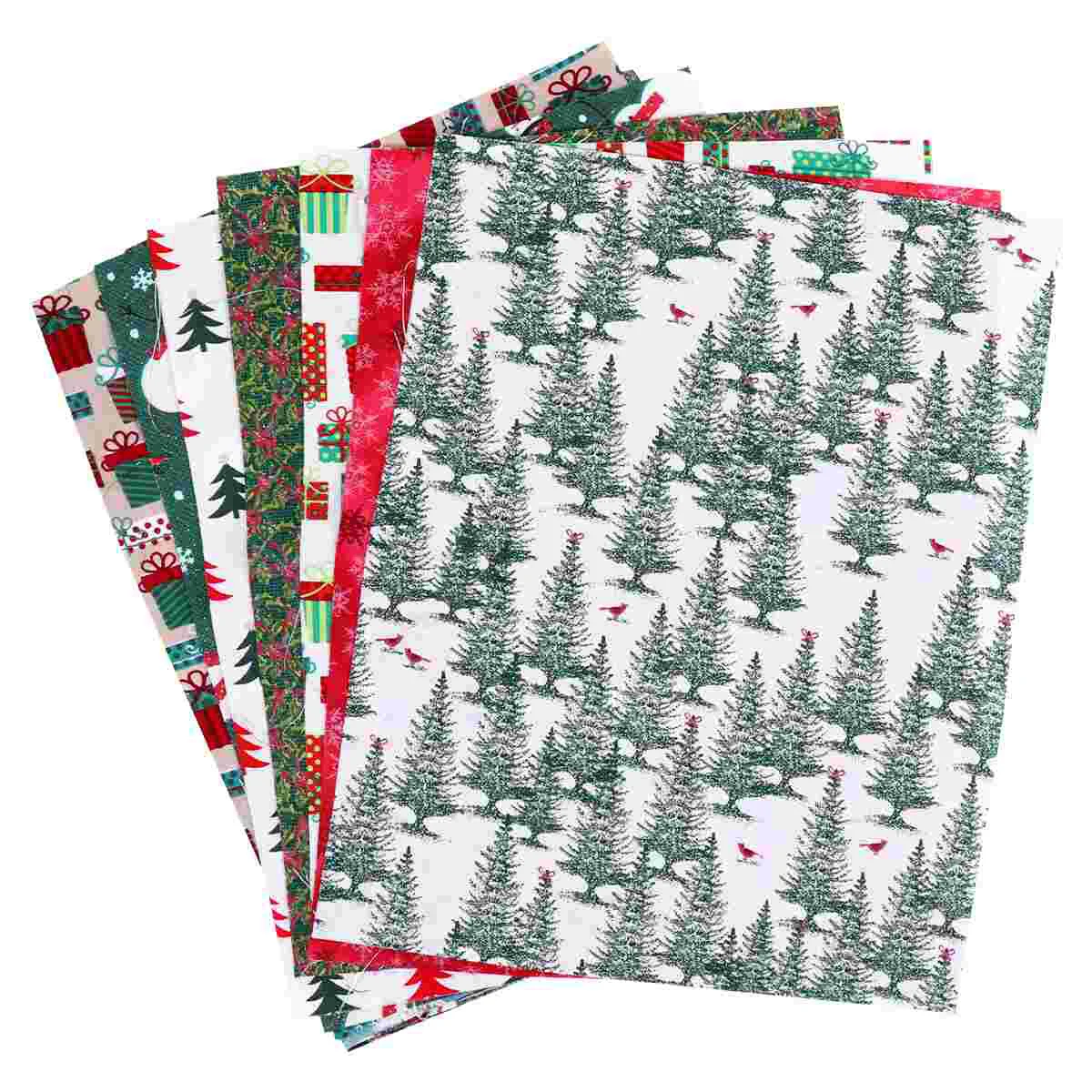 10 Sheets Christmas Cloth Group Head Small Floral Cotton Fabric DIY Japanese Patchwork Quilt The Printing