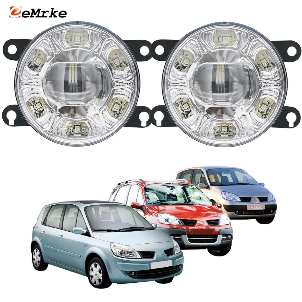 

2-PCs Led Fog Lights Assembly PTF for Renault Scenic / Grand Scenic II JM with Lens+ Car DRL Daytime Running Light Accessories