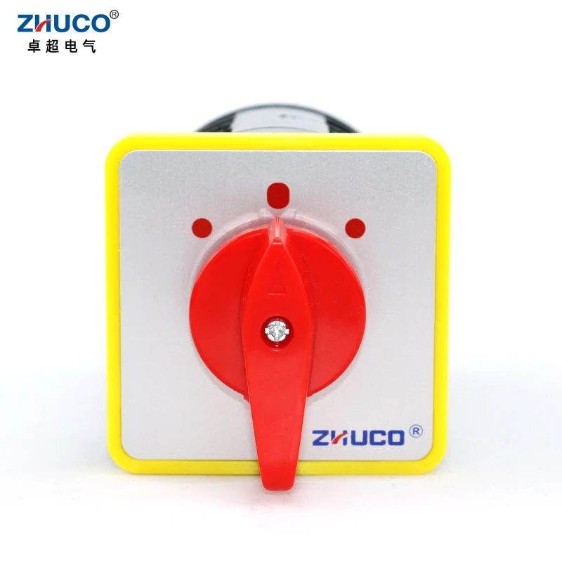 ZHUCO LW5D-16/5.5S.4 16A Three Position Four Pole 16 Screws Electric Rotary Panel Mount Selector Control Changeover Cam Switch