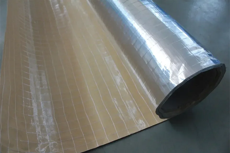 Folha de alumínio reflexiva materiais de isolamento kraft papel de alumínio com suporte kraft scrim fsk material isolador térmico