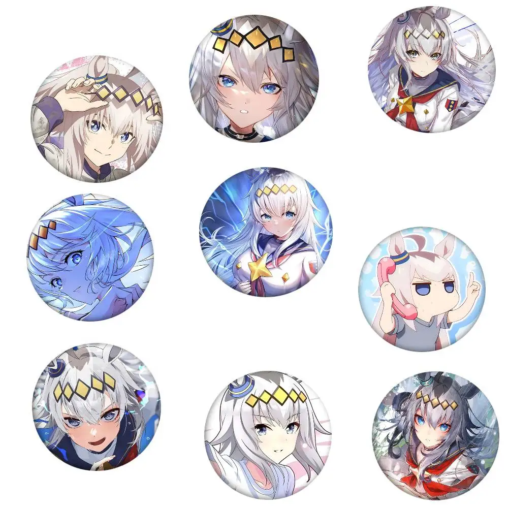Anime Uma Oguri Cap Round Badge Creative Brooch Clothing Backpack Accessories Lapel Pin