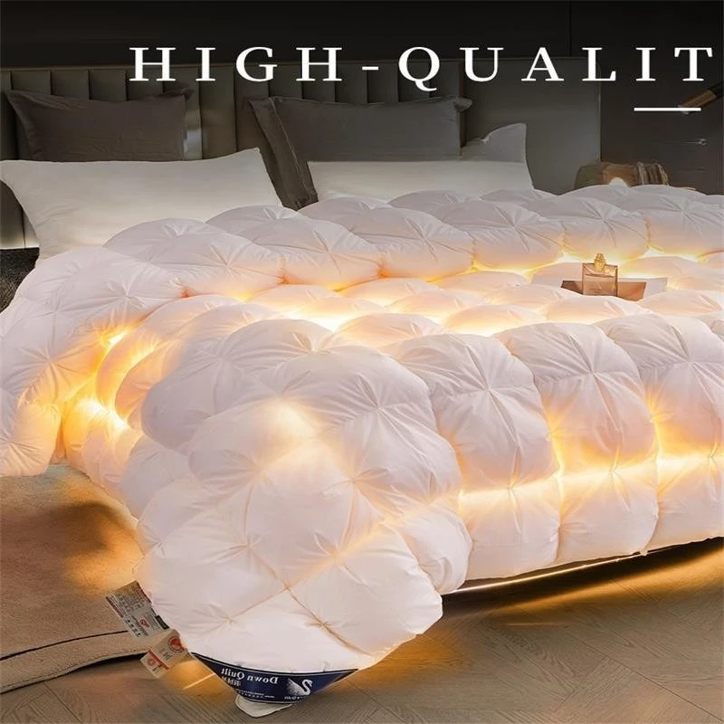 Down Quilt 5A White Goose Down Winter Pure Cotton Thickened Goose Down Winter Quilt Core Hotel Double Bedding Comforter