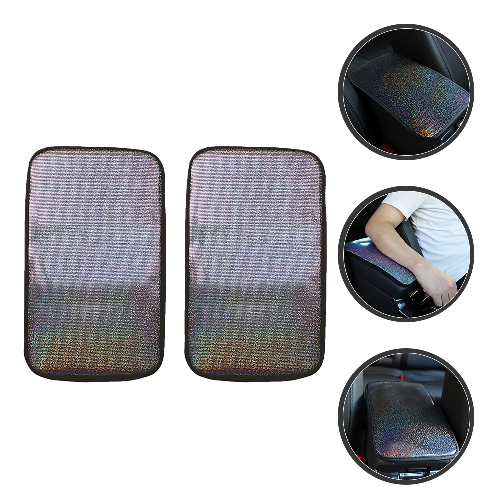 

2pcs Center Console Covers Armrest Mat Car Decorations Interior Aesthetic Non Slip Pu Durable Breathable Dustproof