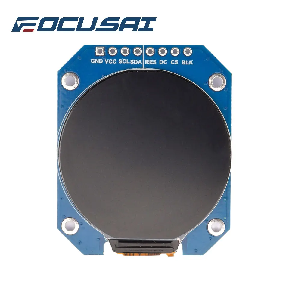 Focusai 1.28 Inch Tft Lcd Display Module Rond Rgb Gc9a01 Driver 4 Wire Spi Interface 240X240 Resolutie Adapter Pcb Dc 3.3V