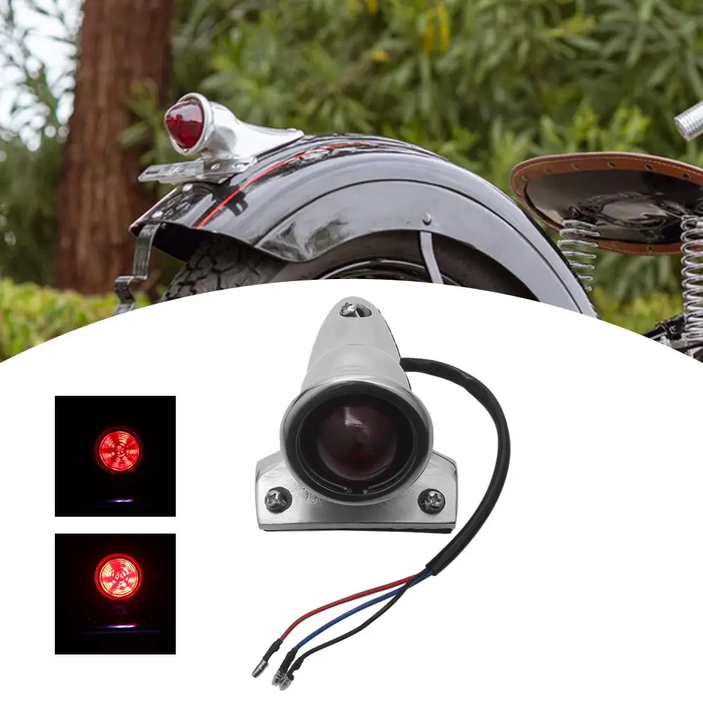 

High Quality Used As Rear Integrated Tail Light Fit For Harley Bobber Choppers Universal Mount For Most Motorcycle Silver Polish