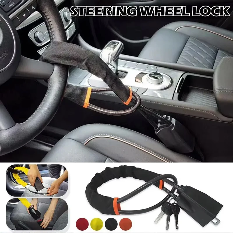 

Универсальное противоугонное устройство для руля автомобиля с замком для ремня безопасности и 3 ключами, защита от кражи для грузовиков, внедорожников, фургонов, автодомов, для обеспечения безопасности