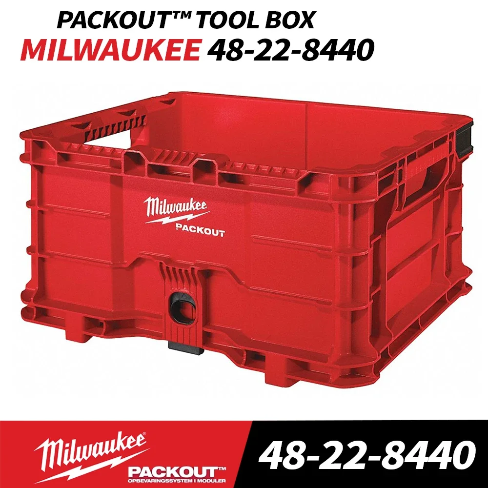 Milwaukee 48-22-8440 PACKOUT™ Crate MILWAUKEE Cordless Drill Impact Wrench Power Tool Accessories Storge Box Tool Box