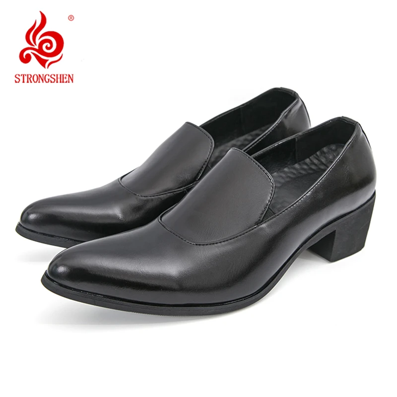 

Мужские модельные туфли на высоком каблуке 5 см, роскошные свадебные туфли ручной работы из натуральной кожи, официальная обувь, мужские оксфорды