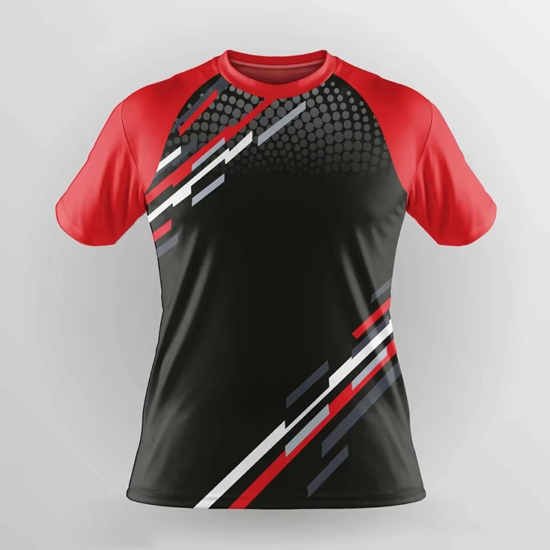 

Men's T-Shirts Quick-Drying Lightweight Fashion Striped Printed Short Sleeve T-Shirts Breathable Training Team Sportswear Tops