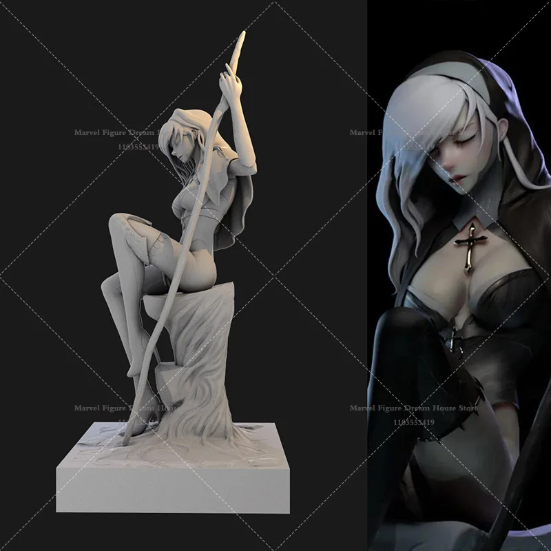 1/24 1/12 Scale Fallen Religious Female Practitioners Dark Style Medieval Mysterious Terrifying Image 3D Resin Un-panited Model