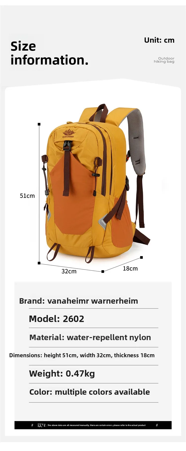 20-35L Outdoor-Wanderrucksack mit großem Fassungsvermögen, Unisex, Camping, Freizeit, Trekking, wasserdichte Sporttasche, City Wildness, Nylon, atmungsaktiv – Detail 2